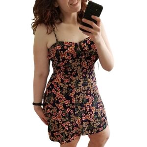 Candie's Hawaiian-Print V-Wire Sundress, Size Large